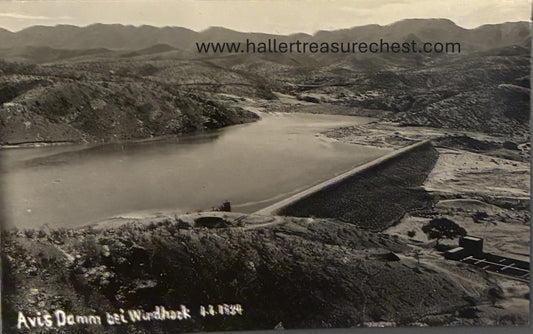 PC A 008.8. SWA Postkarte - Avisdamm bei Windhoek 1934 /  SWA Postcard of Avis dam at Windhoek 1934