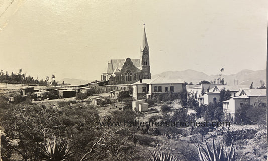 PC A013.2. DSWA Postkarte - Evangelische Christus-Kirche und Windhuk / GSWA postcar, Christuskirche and Windhuk