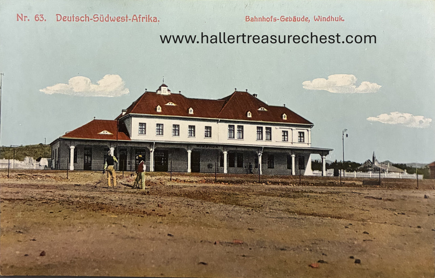 PC A 013.8. DSWA Postkarte - Bahnhofs-Gebäude in Windhuk / GSWA Post card - Railway building in Windhuk
