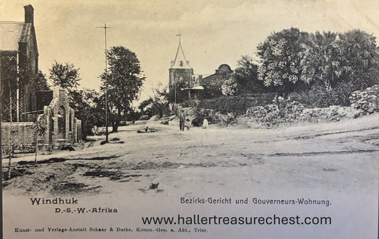 PC A 014.3. DSWA Postkarte - Bezirks-Gericht, Windhuk / GSWA Carte postale - tribunal de district, Windhuk