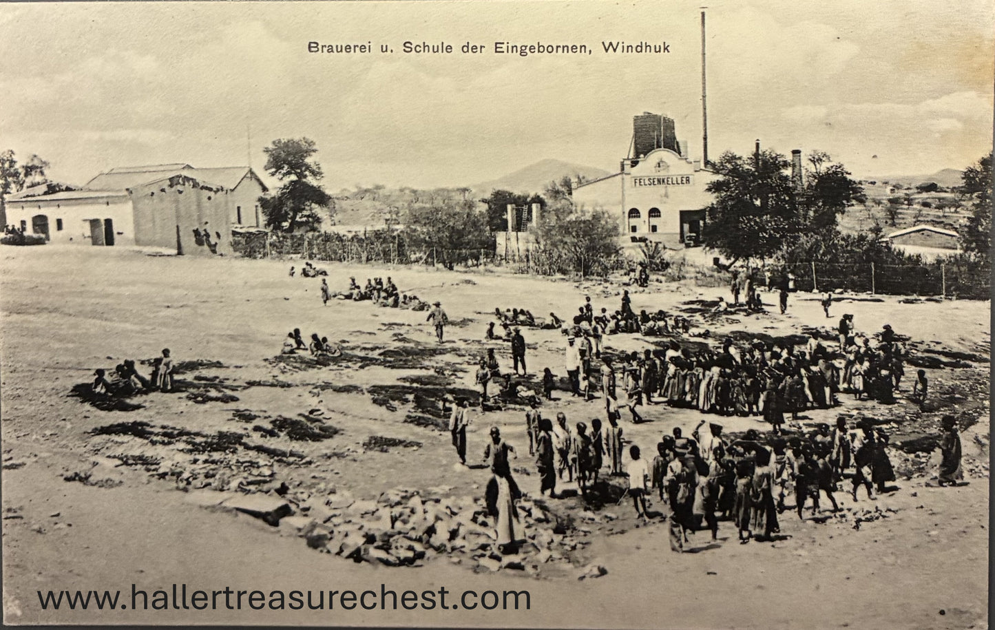 PC A015.7 - DSWA Postkarte - Brauerei und Schule der Eingeborenen, Windhuk / GSWA post card - Brewery and native school, Windhuk