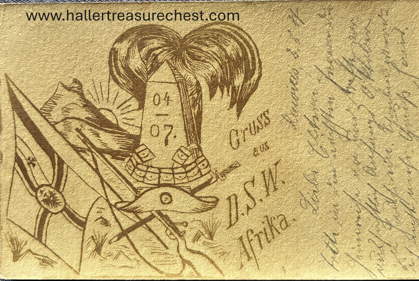 PC Nord - Süd 1.3. DSWA - Gruss aus DSW Afrika - Gibeon 1907 / GSWA - greetings from GSW Africa Gideon 1907