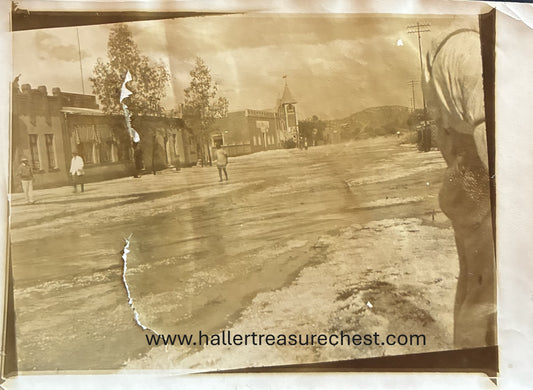 PC Nord-Süd 16.1. SWA - 1926 - Hagel in Hauptstrasse, Okahandja / SWA - hail during 1926 in Okahandja
