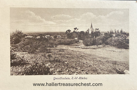 PC Nord-Süd 17.7. DSWA - Blick auf Grootfonteiner Kirche / GSWA - view on Grootfontein's Church