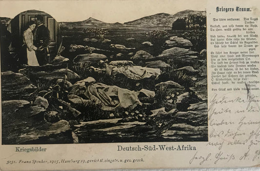 PC STR 7.7. DSWA Schutztruppen Soldatenbrief - Kriegsbilder - Krieger's Traum / GSWA Soldier's dream