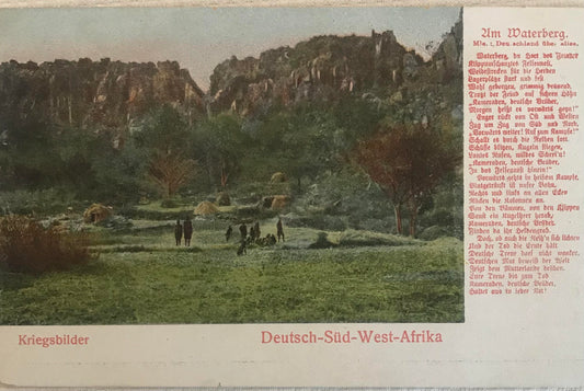 PC STR 8.1. DSWA Postkarte -  Schutztruppen - Kriegsbilder - Am Waterberg / GSWA Postcard - pictures of war