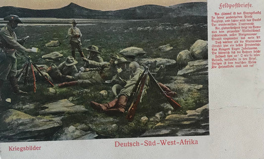 PC STR 9.3. DSWA Postkarte - Kriegsbilder - Feldpost Briefe / GSWA Postcard - War Pictures - Field Post Letters