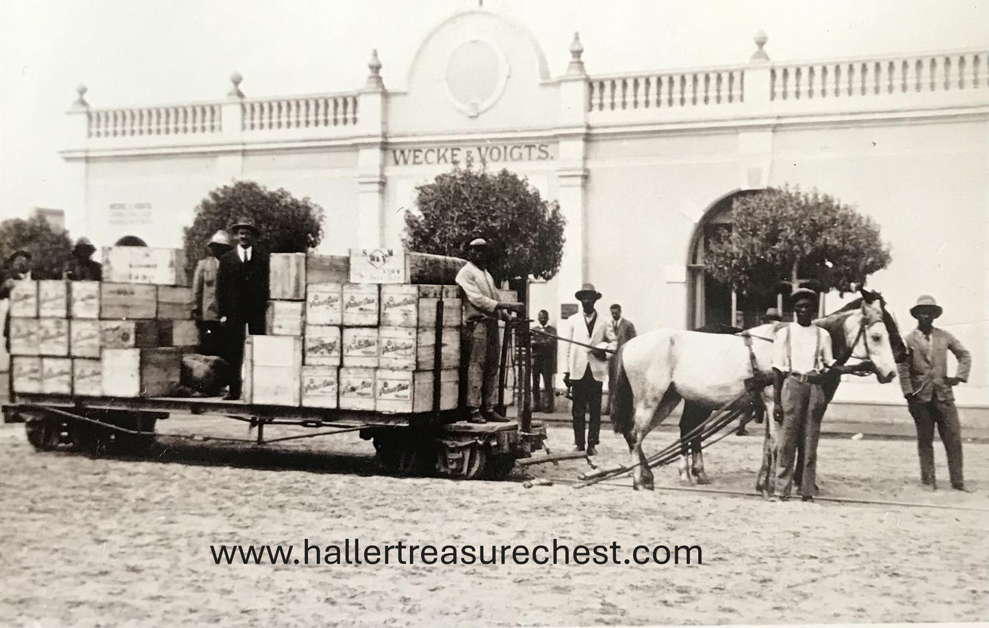 PC SWK-LUD 1.3. DSWA Foto - Bier Transport auf Pferdebahn vor Wecke & Voigts / GSWA photo - Beer transported by horse train at Wecke & Voigts