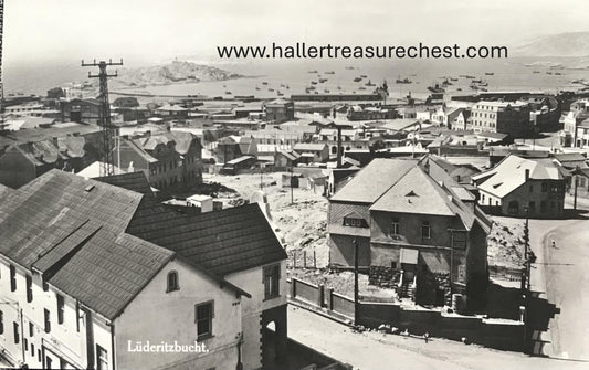 PC SWK-LUD 11.1.Postkarte DSWA – Blick auf die Bucht von Lüderitz, Verlag Fritz Heiser  / GSWA postcard - View of Lüderitz Bay