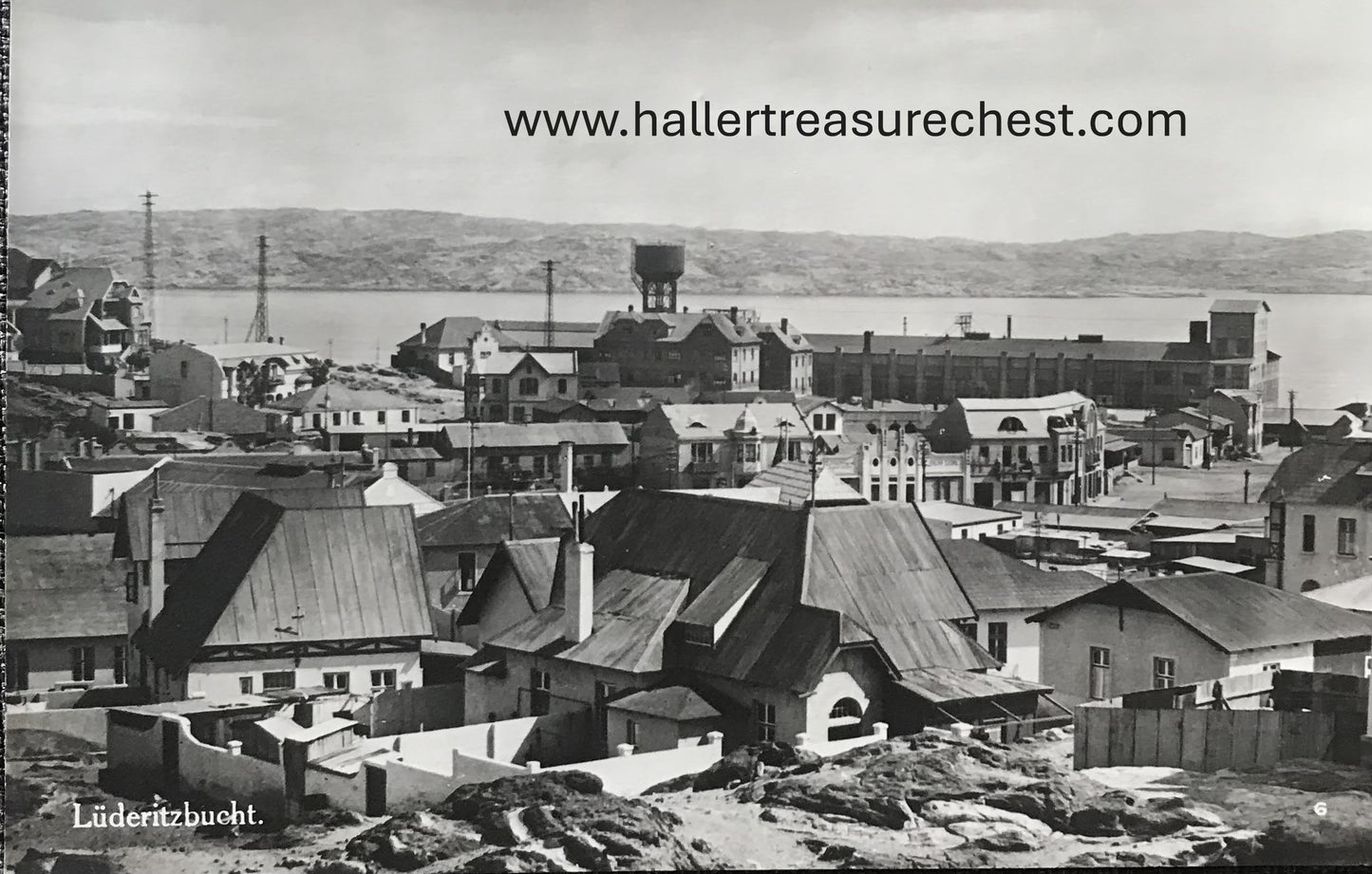 PC SWK-LUD 11.6. DSWA Postkarte - Blick auf Lüderitzbuchter Innenstadt / GSWA postcard - view on centre town of Luderitz Bay