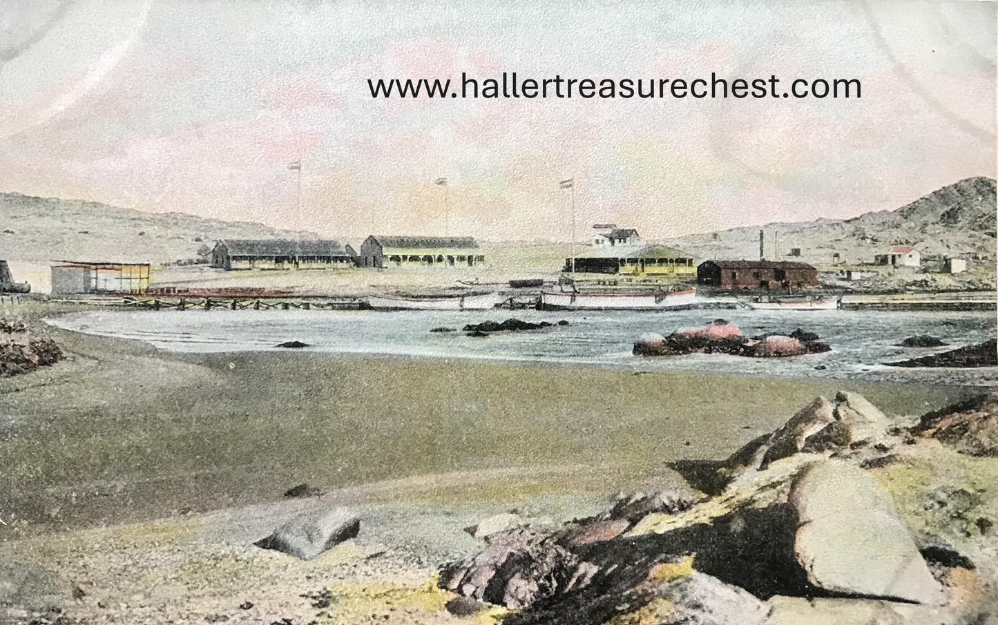 PC SWK-LUD 12.2. DSWA Postkarte - Am Strand von Angra Pequena - Lüderitzbucht / GSWA postcard - at the beach of Angra Pequena - Luderitz Bay