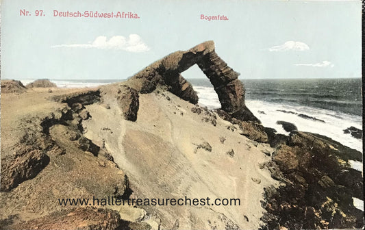 PC SWK-LUD 13.1. DSWA Postkarte - Bogenfels bei Lüderitzbucht, Nr.97, J.C.Hubrich Sammlung  GSWA Post card - Bogenfels near Luderitz Bay