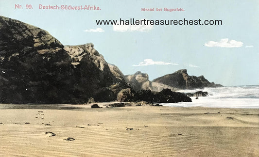 PC SWK-LUD 13.3. DSWA Postkarte - Strand bei Bogenfels, Lüderitzbucht / GSWA postcard - beach at Bogenfels, Luderitz Bay