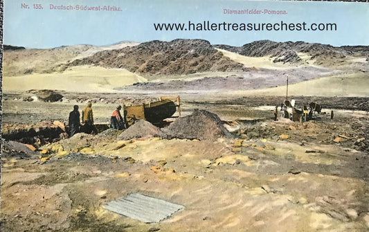 PC SWK-LUD 15.3. DSWA Postkarte - Diamantenfelder bei Pomona, Nr.135, J.C.Hubrich Sammlung / GSWA postcard - Diamand fields at Pomona
