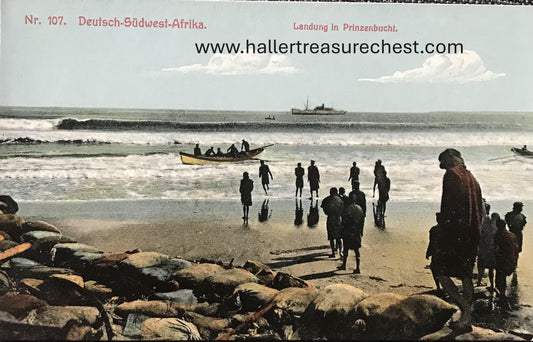 PC SWK-LUD 16.1. DSWA Postkarte - Landung in Prinzenbucht / GSWA postcard, landing at Prince Bay