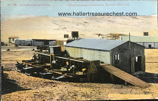 PC SWK-LUD 16.4. DSWA Postkarte - Schlechel-Anlage Kolmanskop, J.C.Hubrich Verlag, Nr.128 / GSWA postcard, Schlechel site, Kolmanskop