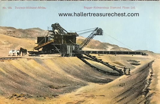 PC SWK-LUD 16.6. DSWA Postkarte - Bagger und Diamantenfelder bei Kolmanskop, J.C.Hubrich Verlag, Nr.130  GSWA postcard – Digger and Diamond fields near Kolmanskop