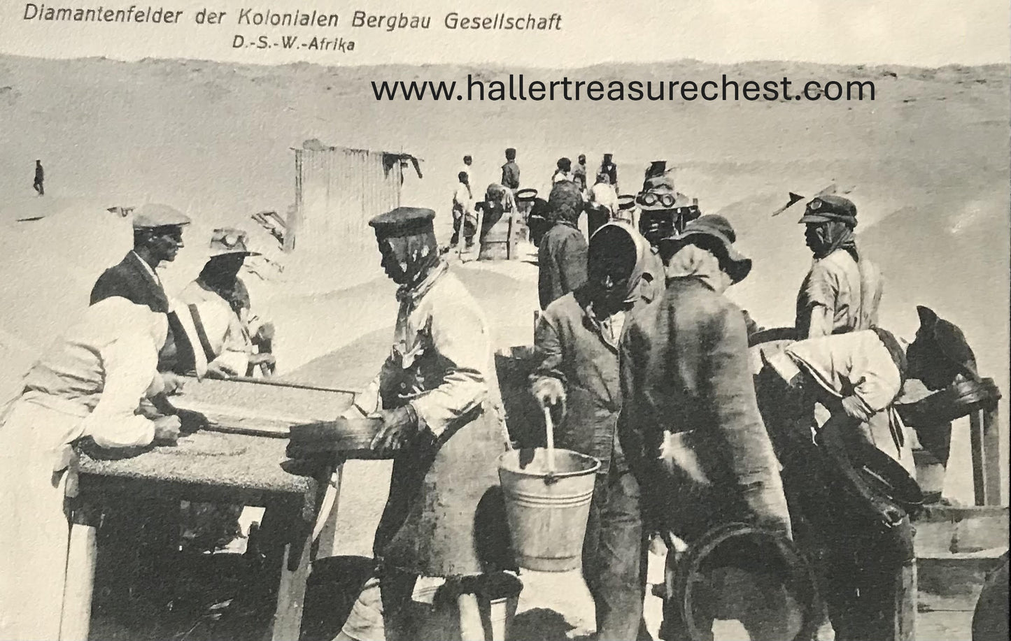 PC SWK-LUD 18.6. DSWA Postkarte, Diamantenfelder der Kolonialen Bergbau Gesellschaft bei Kolmanskop, Nr.8743  GSWA postcard, Diamond fields of the Colonial Mining Company near Kolmanskop