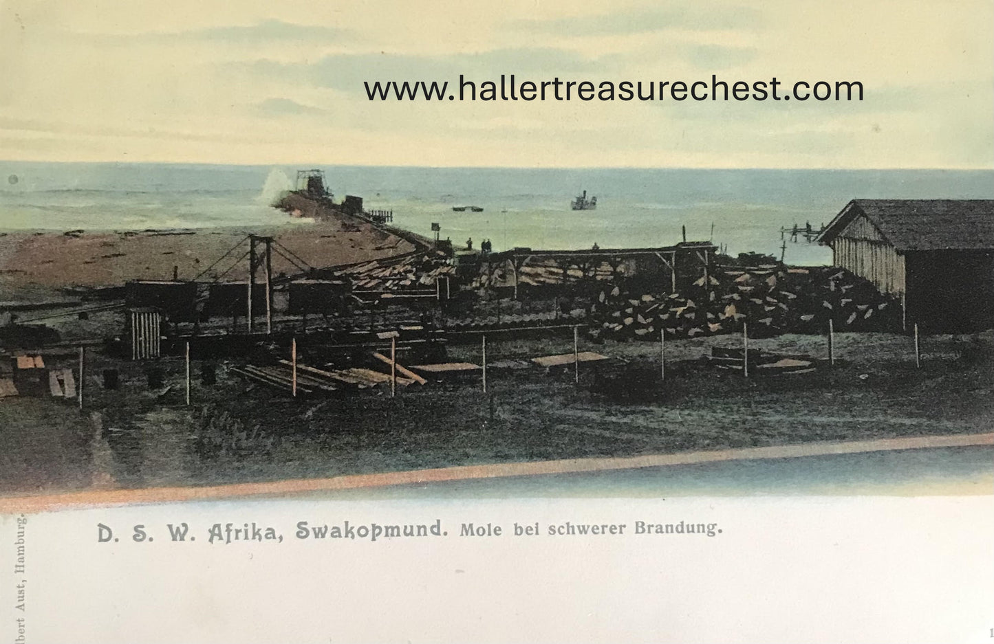 PC SWK-LUD 2.2. DSWA Postkarte - Swakopmunder Mole / GSWA postcard, Mole, Swakopmund