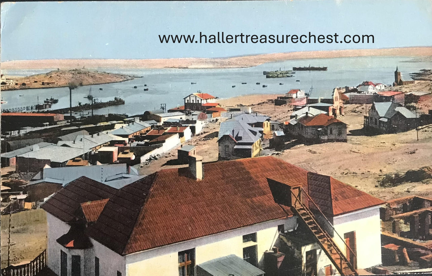 PC SWK-LUD 6.6. DSWA Postkarte, im Hafen, Lüderitzbucht /  GSWA postcard, at the harbour, Luderitz Bay