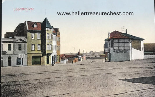 PC SWK-LUD 7.1. DSWA Postkarte, Druker Warenhause, Lüderitzbucht / GSWA postcard, Druker warehouse, Luderitz Bay