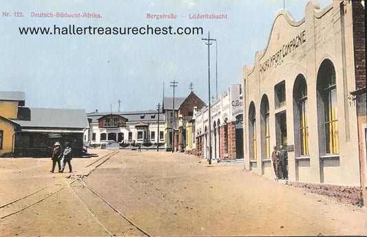 PC SWK-LUD 7.3. DSWA Postkarte, Berg Strasse, Lüderitzbucht, J.C.Hubrich Verlag  GSWA postcard, Berg Street, Luderitz Bay