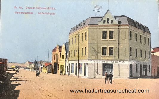 PC SWK-LUD 7.5. Postkarte DSWA, Bismarckstraße, Lüderitzbucht, Nr. 121 / GSWA postcard, Bismarckstreet, Luderitz Bay