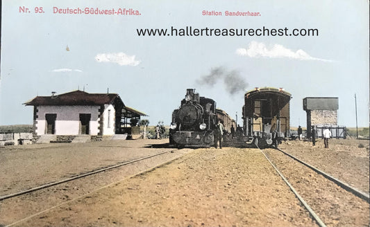 PC SWK-LUD 9.2. DSWA Postkarte - Station Sandverhaar, Nr. 95, J.C.Hubrich Verlag / GSWA postcard - train station Sandverhaar