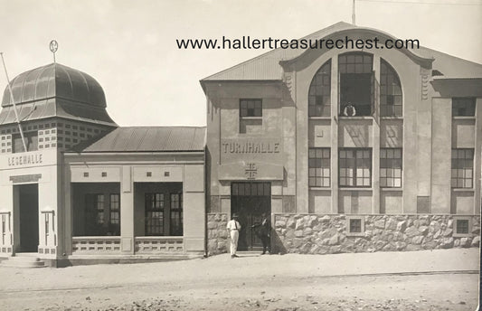 PC SWK-LUD 9.7. DSWA Postkarte - Turnhalle - Lüderitzbucht, Hans Mendle Verlag  GSWA postcard - gymnastics hall of Luderitz Bay