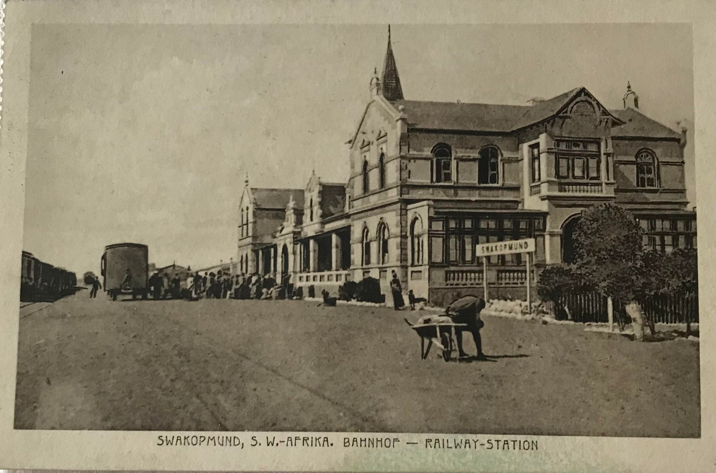 PC SWK 12.3. DSWA Postkarte - Alter Swakopmunder Bahnhof / DSWA postcard - Old Swakopmund railway station, Kurt Trede collection, no. 31