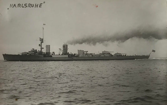 PC SWK 13.7. SWA Postkarte - Deutsches Schiff ''Karlsruhe'' in Walfischbucht / SWA Postcard - German ship 'Karlsruhe' in Walvis Bay