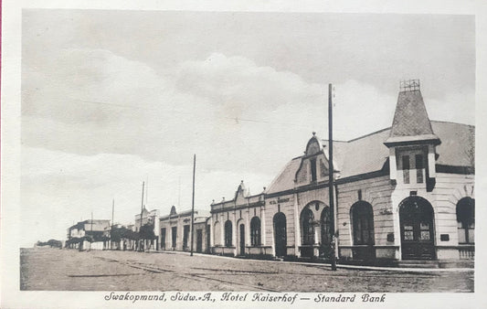 PC SWK 7.8. DSWA Foto - Hotel Kaiserhof, Kaiserstrasse, Swakopmund, Original / GSWA Postcard - Hotel Kaiserhof, Kaiserstrasse, Swakopmund