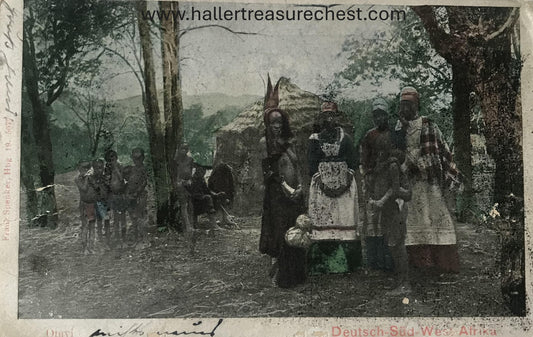 PC Tribes 10.3 DSWA Feld-Postkarte - Herero Familie / GSWA fieldpostcard - Herero family