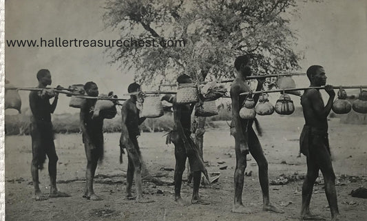 PC Tribes 10.8. SWA Postkarte - Owambomänner gehen zum Markt / SWA postcard -  Owambo men going to trade