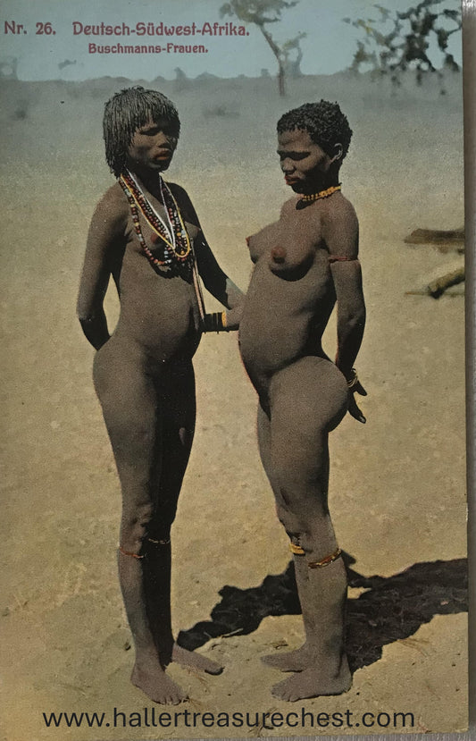 PC Tribes 12.3. DSWA Postkarte - posierende Buschmanns-Frauen /  GSWA post card - posing Buschmen woman