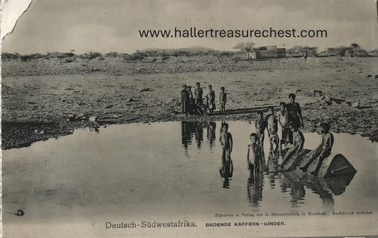 PC Tribes 16.7. DSWA Postkarte - badende Kinder / GSWA post card - bathing kids