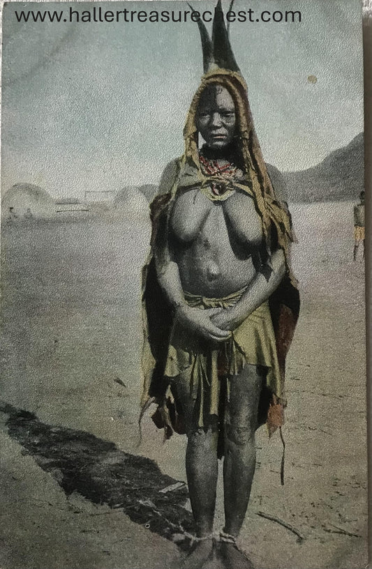 PC Tribes 19.8. DSWA Postkarte - Feldhererofrau / GSWA post card - field Herero woman
