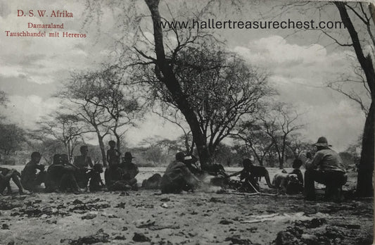 PC Tribes 3.4. DSWA Postkarte - Damaraland - Tauschhandel mit Hereros / GSWA postcard - Damaraland - trading with Hereros
