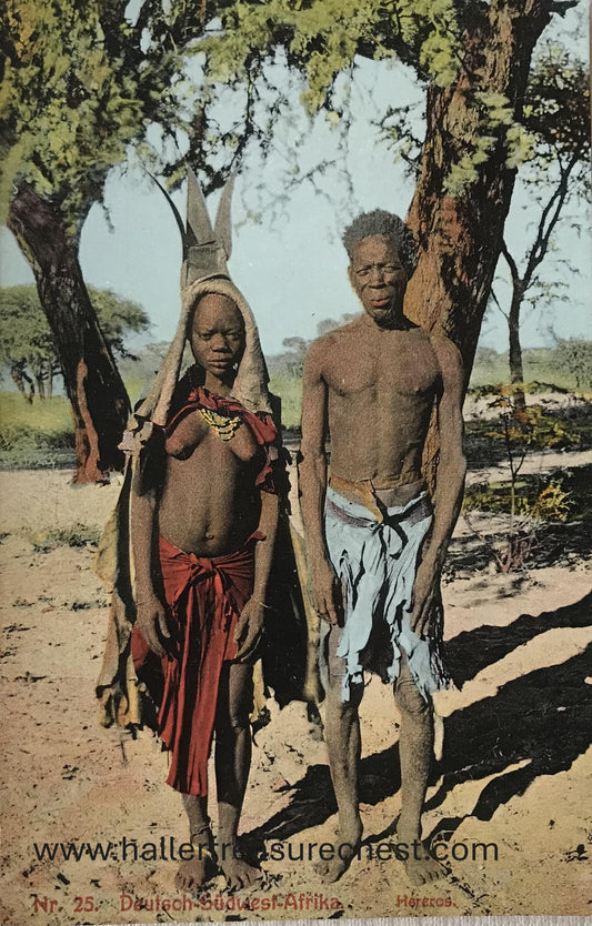 PC Tribes 3.7. DSWA Postkarte - Hereromann mit Tochter / GSWA postcard - Herero with daughter