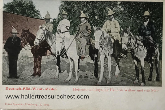 PC Tribes 6.3. DSWA Postkarte - Hottentottenhäuptling Hendrik Witbooi und sein Stab / GSWA postcard - Hottentotten Chief Hendrik Witbooi and his followers