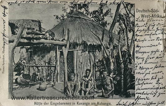 PC Tribes 7.5. DSWA Feld-Postkarte - Kavango Siedlung / GSWA postcard - Kavango settlement