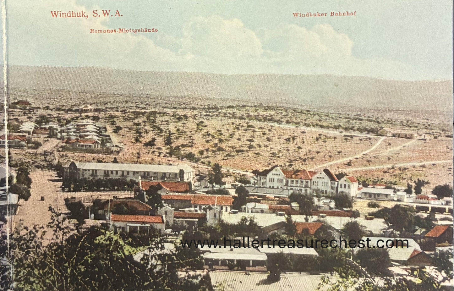 PC A 011.3. SWA Postkarte, Panorama von Windhuk - 5er Satz / SWA post card, panorama of Windhoek