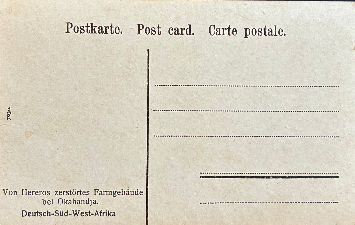 PC Nord-Süd 13.8. DSWA - Geschäftshaus in Okahandja nach der Zerstörung durch die Herero / GSWA - destroyed shop in Okahandja