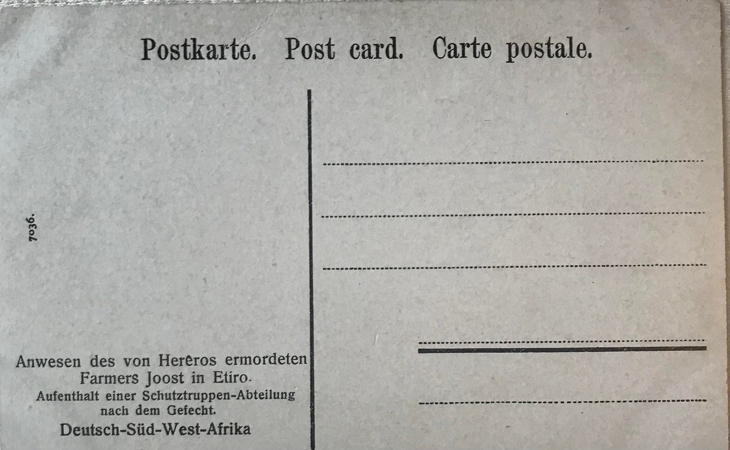 PC STR 19.1. DSWA Postkarte - Farm bei Etiro / GSWA postcard - farm at Etiro
