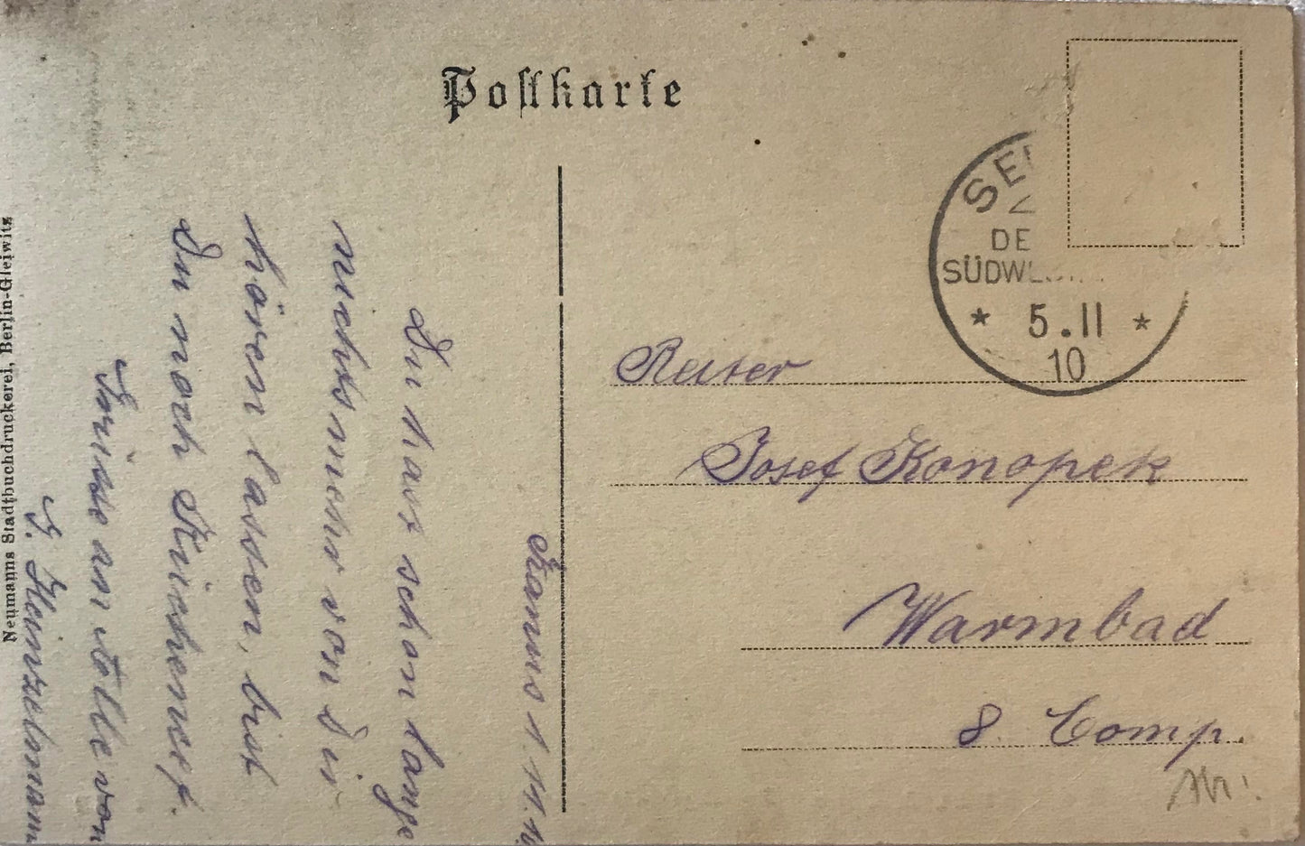 PC STR 20.5. DSWA Postkarte - Militär-Bezirk Kanus, 3.Kompanie / DSWA Postcard - Military District Kanus, 3rd Company