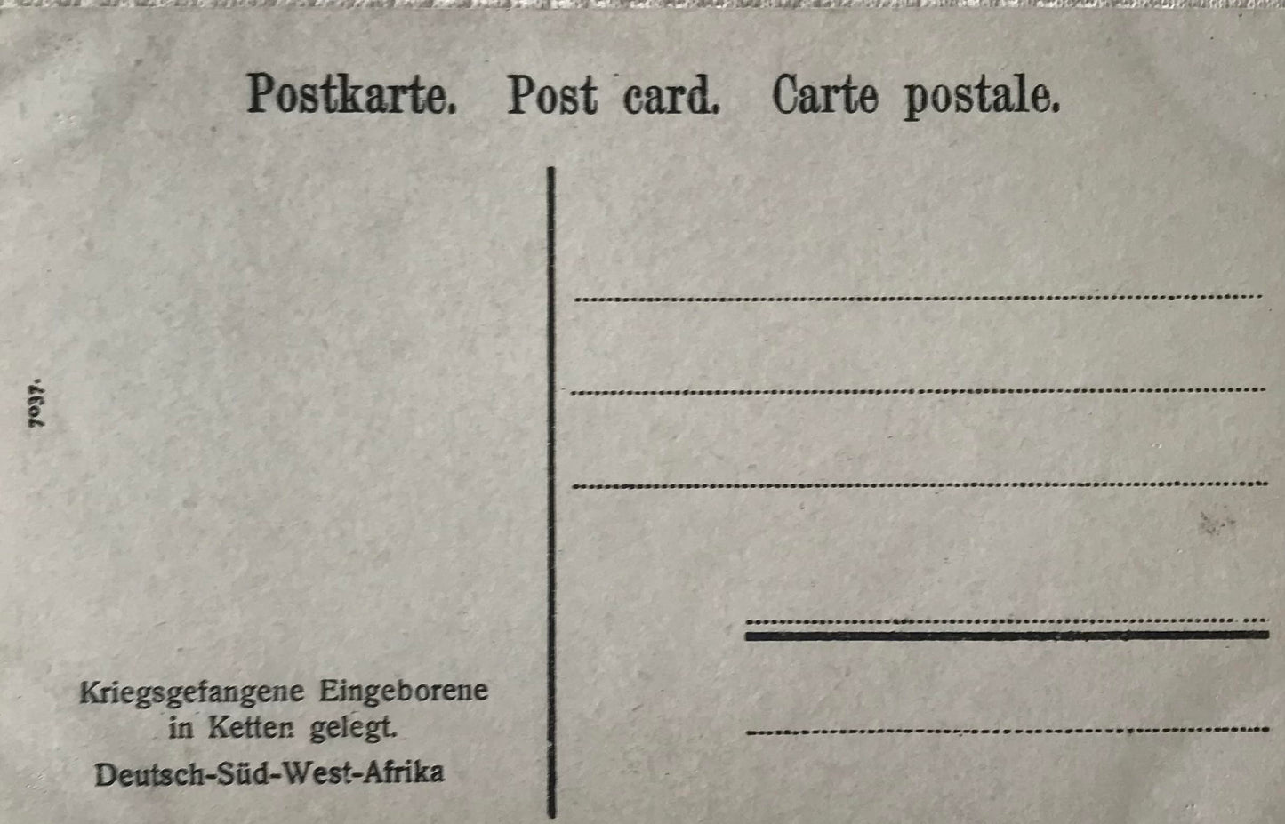 PC Tribes 20.4. DSWA Postkarte - Kriegsgefangene in Ketten / GSWA post card - prisioner of war in chains