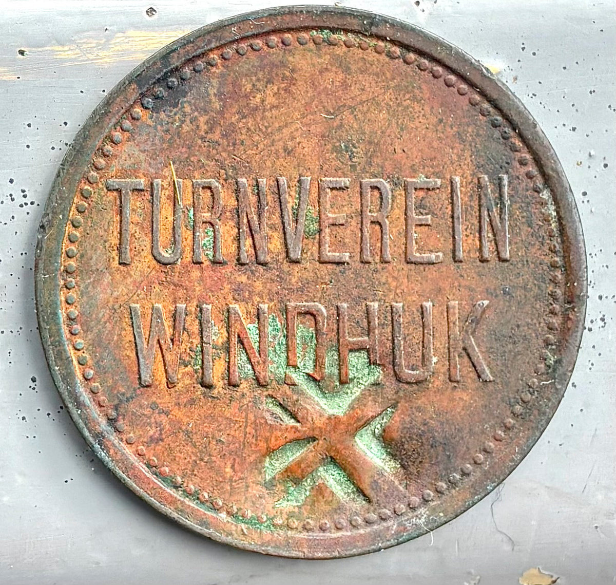 Token 20 – DSWA – German South West Africa – Turnverein Windhuk Biermarke, c. 1900–1914