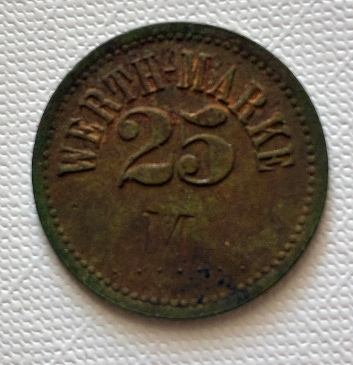Token 35 – DSWA – German South West Africa – Hafen Hotel Swakopmund – 25 Pfennig Werth-Marke