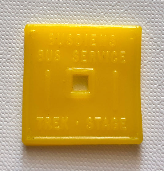 Token 38 – South West Africa – Windhoek Bus Token, Stage 1 – Yellow