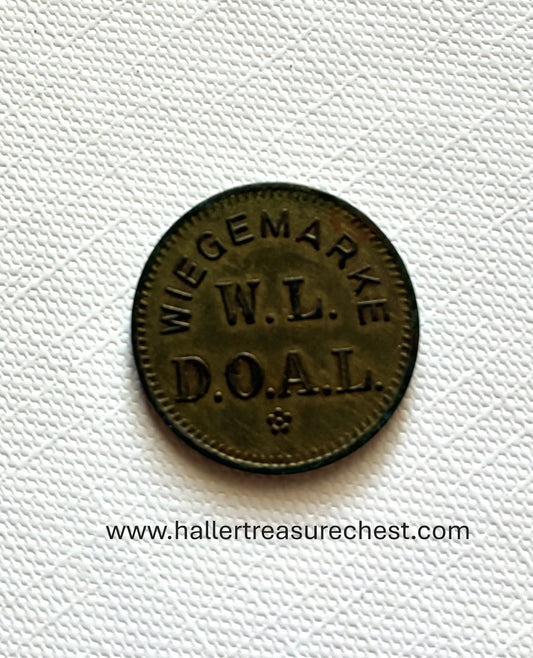 Token 7 - Wiegemarke - Woermann Linie and Deutsch-Ostafrika Linie - 1891